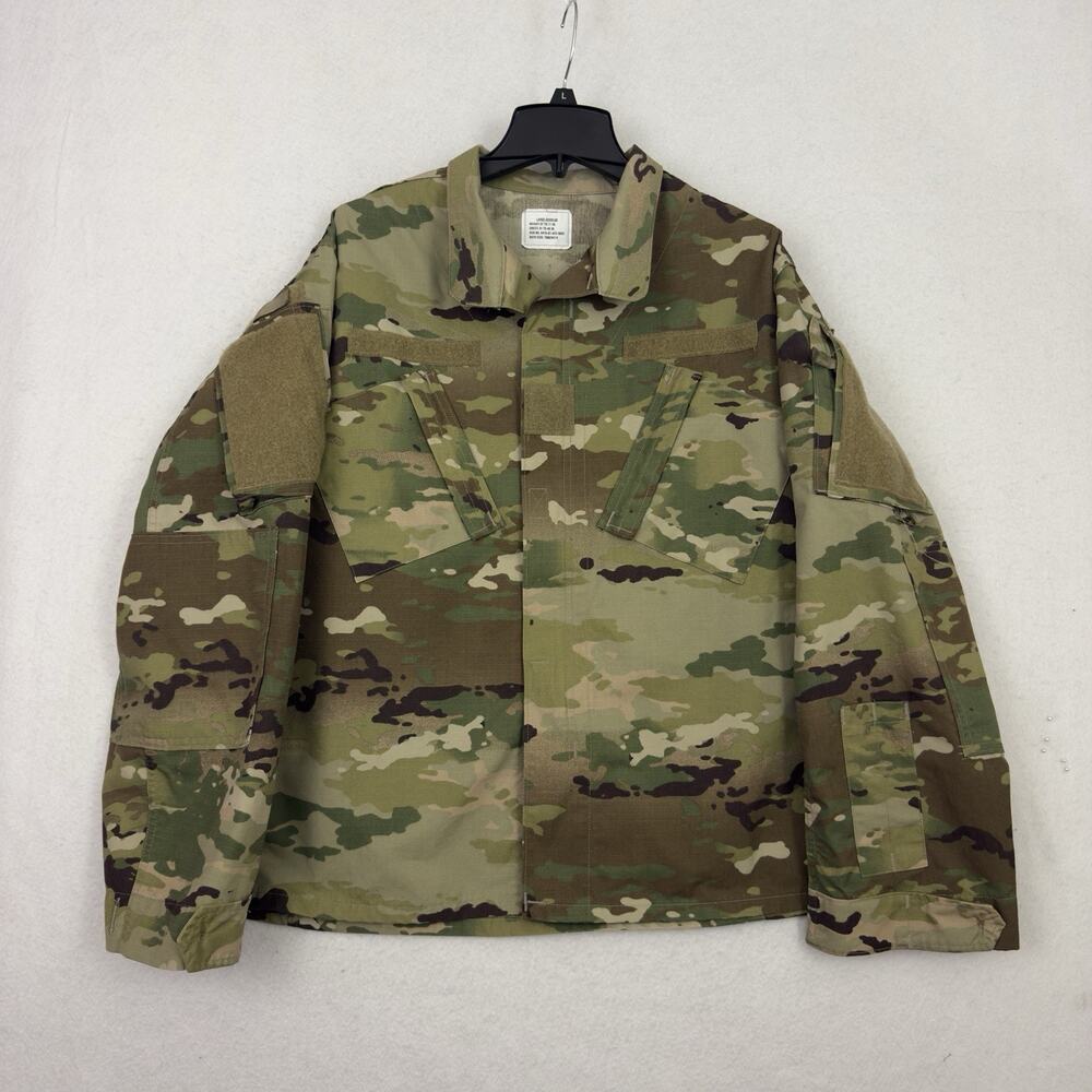 US Army Combat Uniform Jacket Mens Large ACU Camo Ripstop Military Coat - Picture 3 of 9